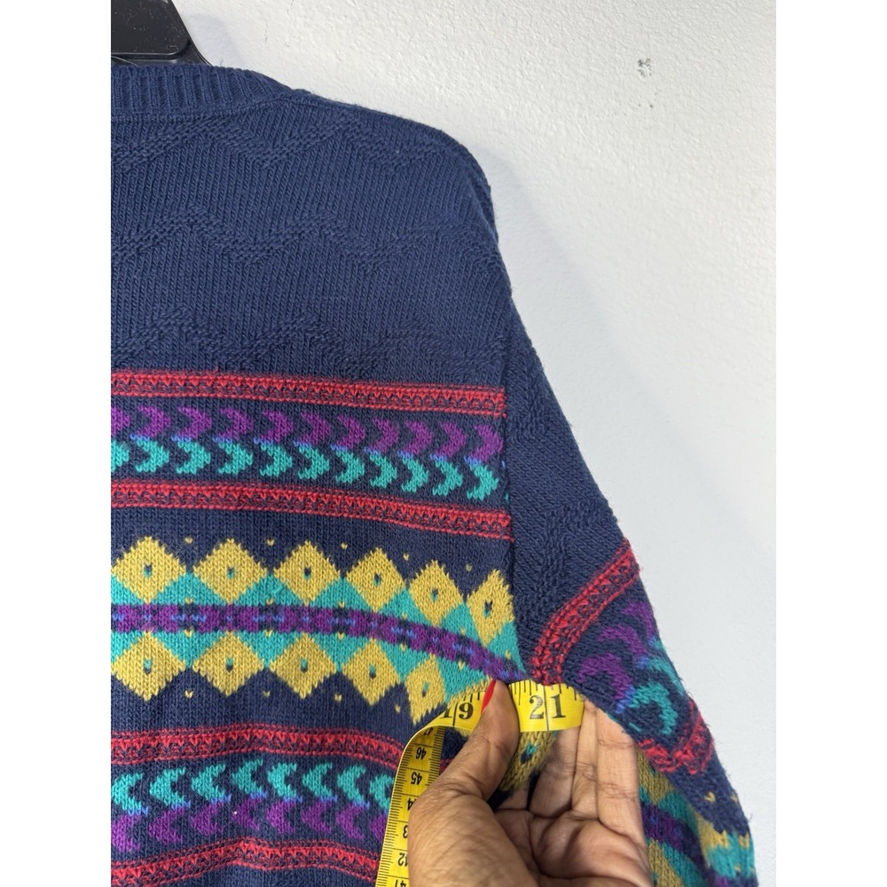 90's Loafers by Reed St.‎ James Sweater Mens Med Blue w/ Argyle Pattern Grandpa - Picture 7 of 7